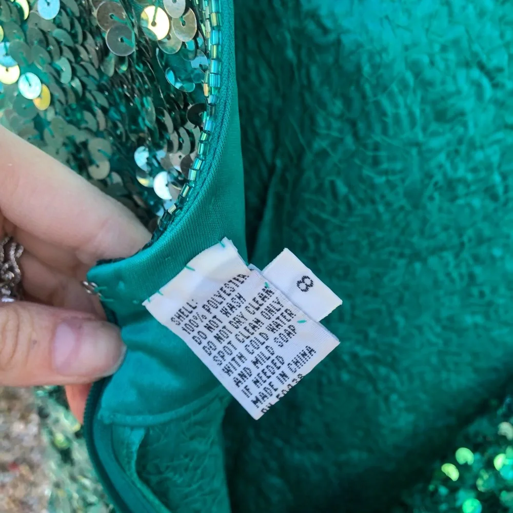 Vintage mini teal silver ombré beaded and sequin mini dress - Picture 10 of 14
